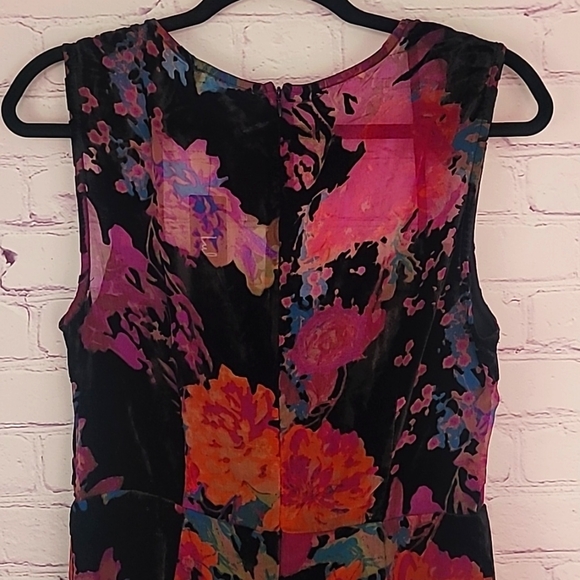 Lulus Moody Vibes Burnout Velvet Floral Wide-Leg Jumpsuit in Black sz M NWT - Picture 9 of 11